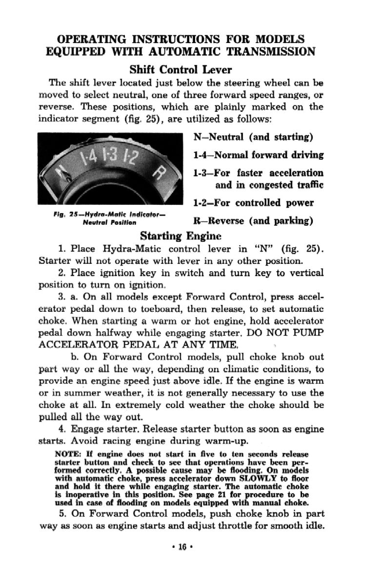 1954 Chevrolet Trucks Operators Manual Page 43